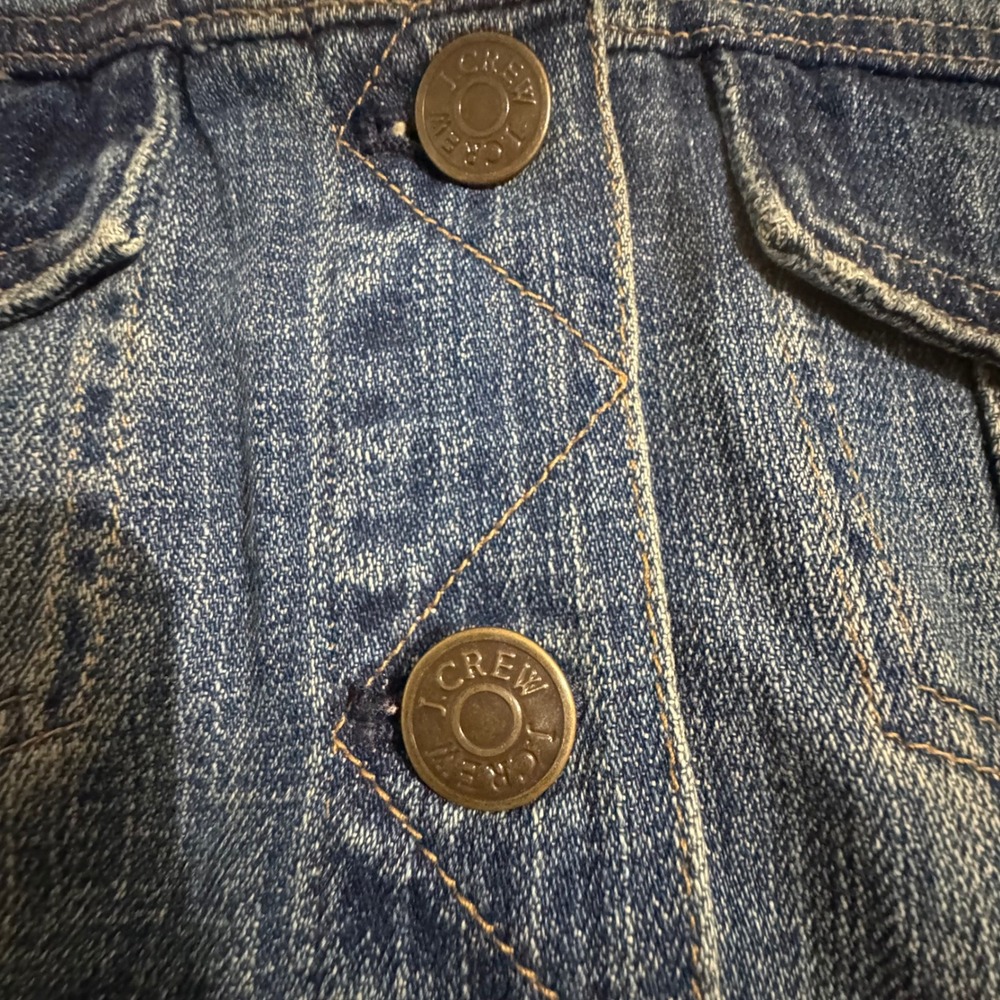 J.Crew Indigo Denim Trucker Jacket Blue Faded Wash Size XS - Picture 5 of 7